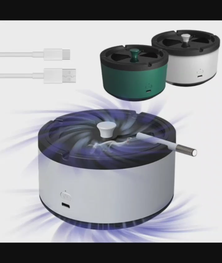 Electronic filter ashtray – USB rechargeable

Close-up of ashtray with scented disc

White electronic ashtray on table

Green electronic ashtray with extra sponge filter