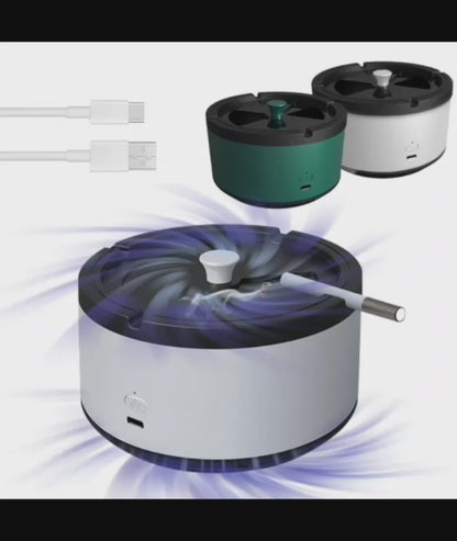 Electronic filter ashtray – USB rechargeable

Close-up of ashtray with scented disc

White electronic ashtray on table

Green electronic ashtray with extra sponge filter